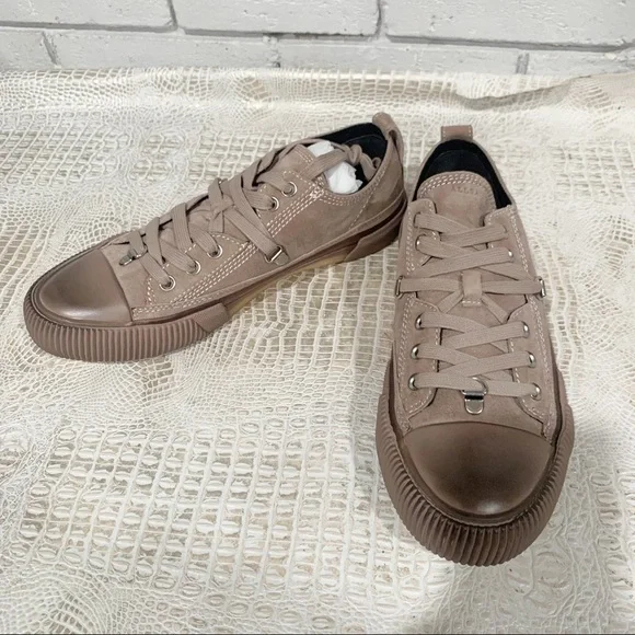 All‎ Saints Jazmin Pink Suede Low Top Lace Up Sneakers